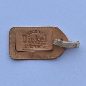 Vintage Rare George Dickel Merle Haggard Leather Luggage Tag